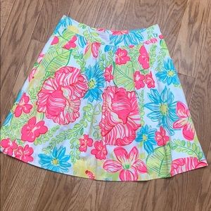 Lilly Pulitzer floral pleated skirt with pockets